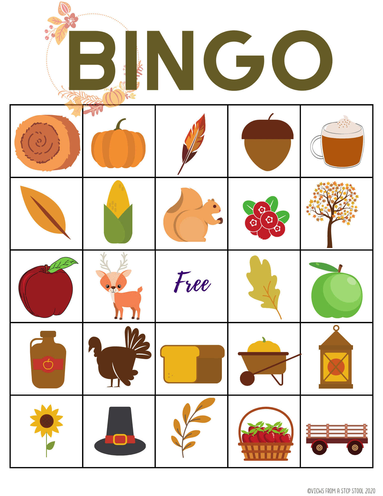 Printable Fall Bingo